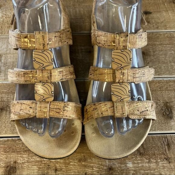 Vionic Rest Amber Cork Triple Strap Tan Sandals Sz 7 - Picture 3 of 12